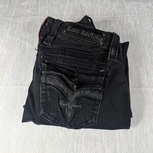 Rock Revival Manisa Skinny Jeans Womens Size 29 Black Solid Jeans